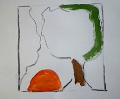 Acryll, Kohle, Mischtechnik auf Papier, 20 mal 30 cm